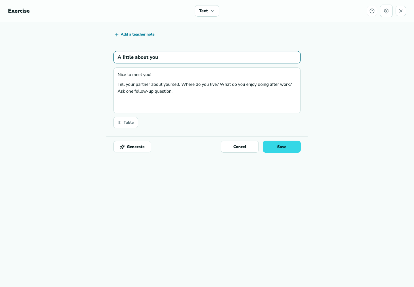 Fill in the exercise