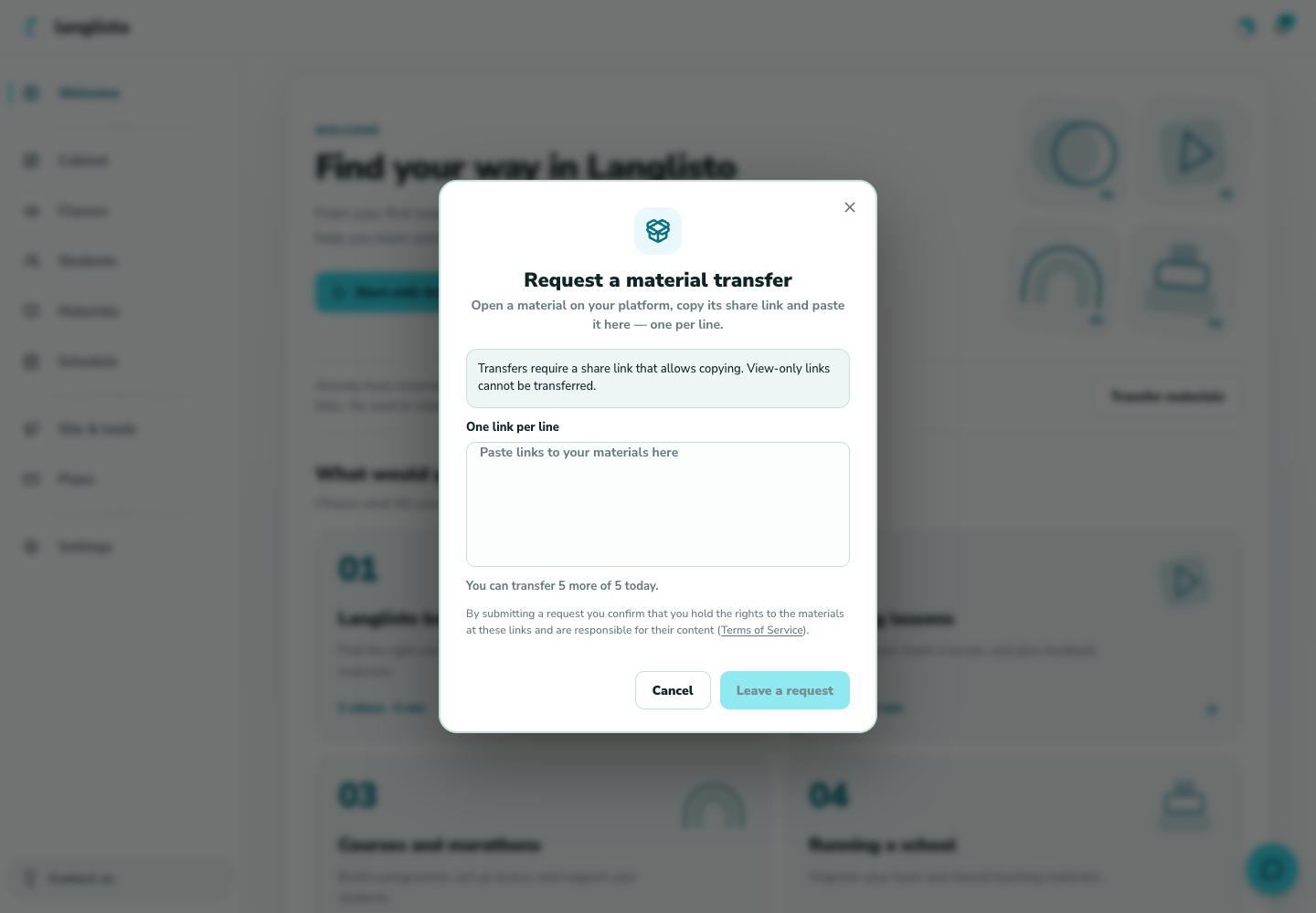 Paste your share links